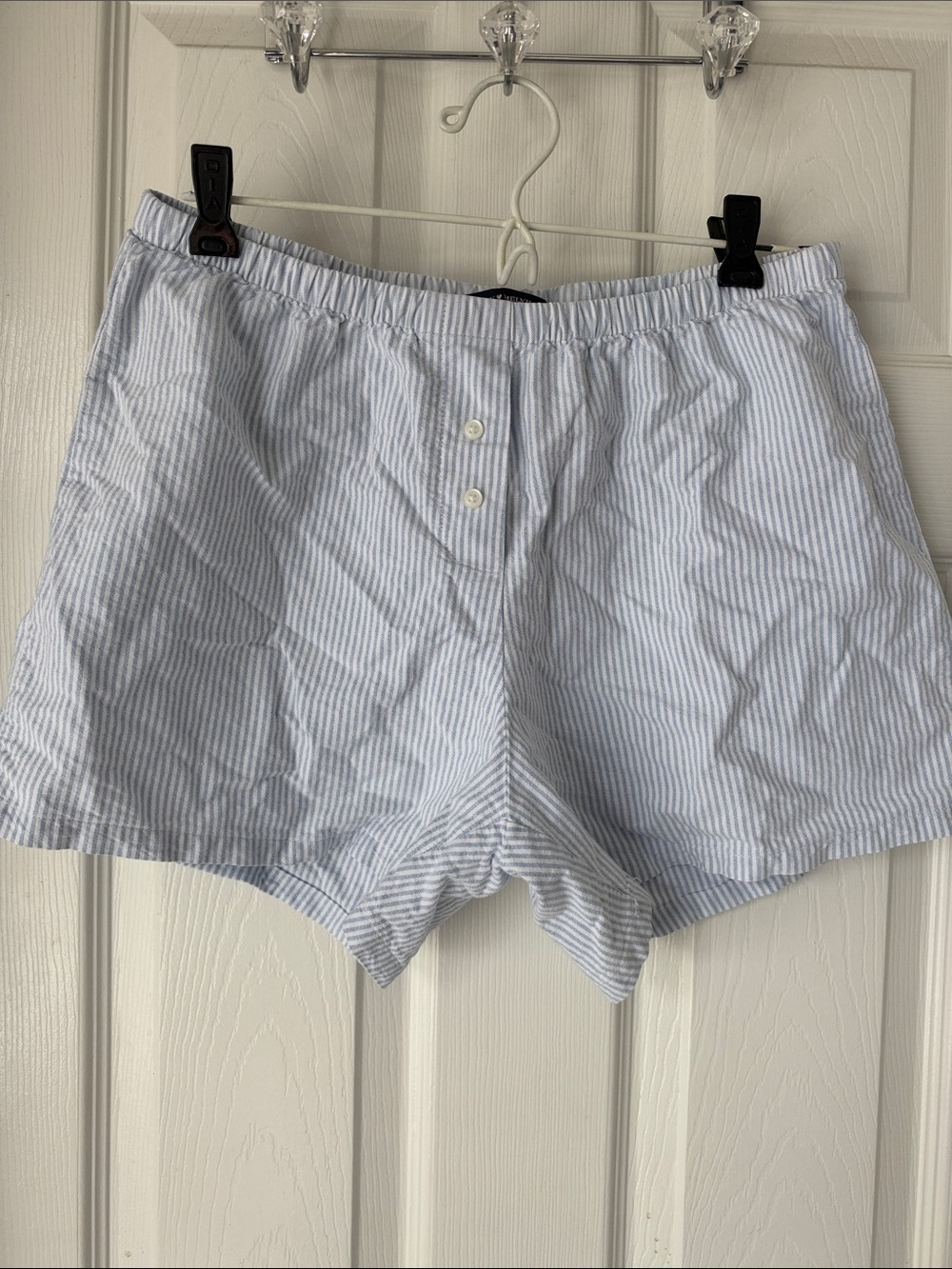 Brandy Melville Light Blue Stripe Women’s Cotton Shorts, One Size Fits Most